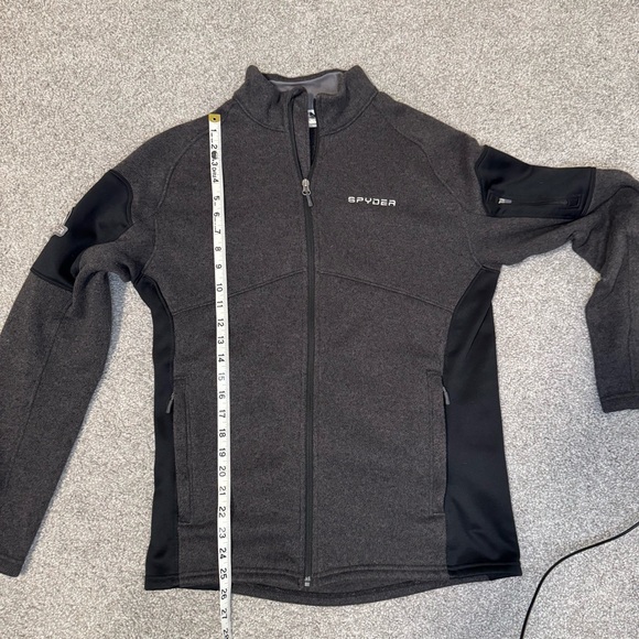 Spyder Sweater Jacket Full Zip Gray Black Medium - Picture 8 of 9